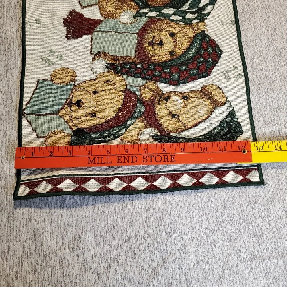Christmas Caroling Teddy Bear Tapestry Pendant & 72